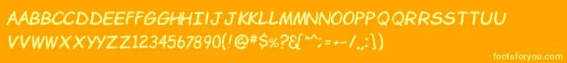 Comicchuck Font – Yellow Fonts on Orange Background