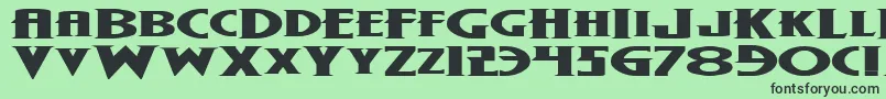 WolfsBaneExpanded Font – Black Fonts on Green Background