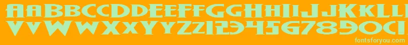 WolfsBaneExpanded Font – Green Fonts on Orange Background