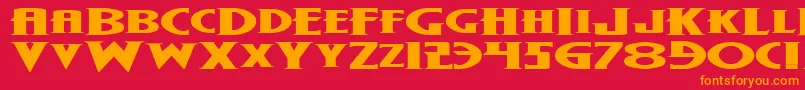 フォントWolfsBaneExpanded – 赤い背景にオレンジの文字