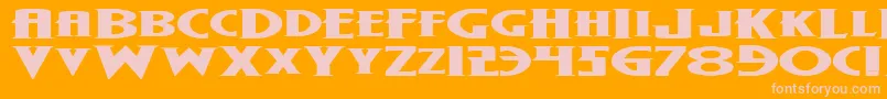 WolfsBaneExpanded Font – Pink Fonts on Orange Background