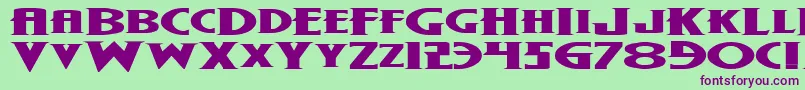 WolfsBaneExpanded Font – Purple Fonts on Green Background