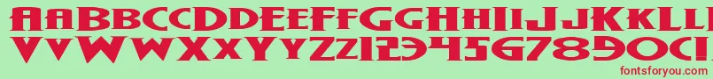 WolfsBaneExpanded Font – Red Fonts on Green Background