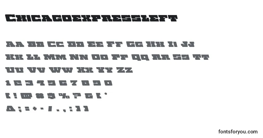 Шрифт Chicagoexpressleft – алфавит, цифры, специальные символы