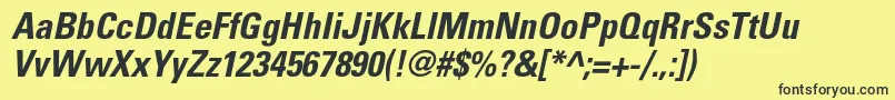 UniversltstdBoldcnobl Font – Black Fonts on Yellow Background