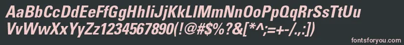 UniversltstdBoldcnobl Font – Pink Fonts on Black Background