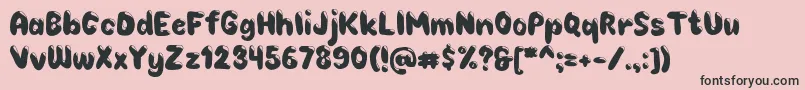 Choko-fontti – mustat fontit vaaleanpunaisella taustalla