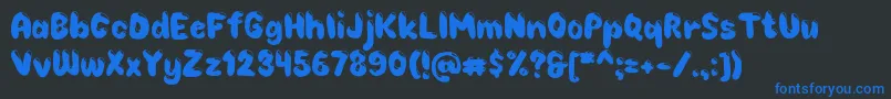 フォントChoko – 黒い背景に青い文字
