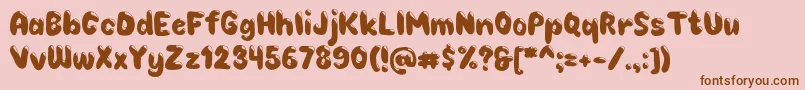 Choko-Schriftart – Braune Schriften auf rosa Hintergrund
