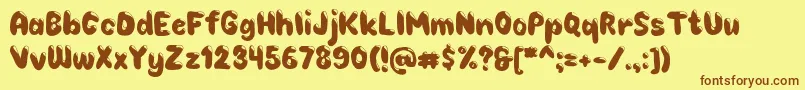 Choko Font – Brown Fonts on Yellow Background