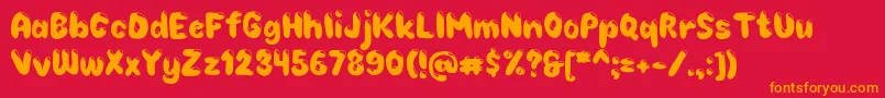 Choko Font – Orange Fonts on Red Background