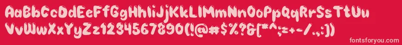 Choko Font – Pink Fonts on Red Background