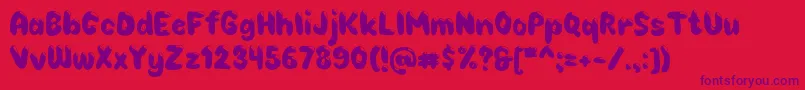 Choko Font – Purple Fonts on Red Background