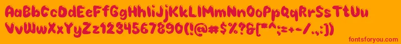Choko Font – Red Fonts on Orange Background