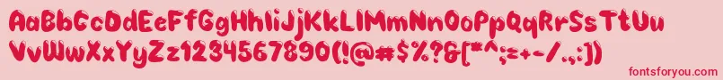 Choko Font – Red Fonts on Pink Background