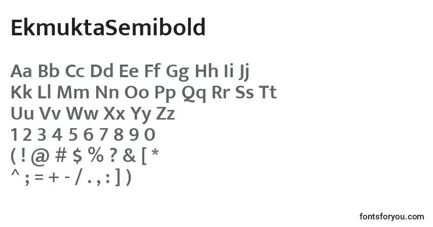 Шрифт EkmuktaSemibold – алфавит, цифры, специальные символы