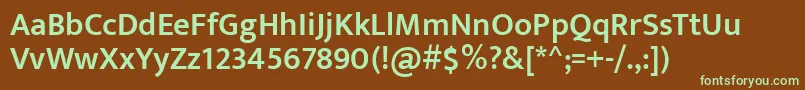 Czcionka EkmuktaSemibold – zielone czcionki na brązowym tle