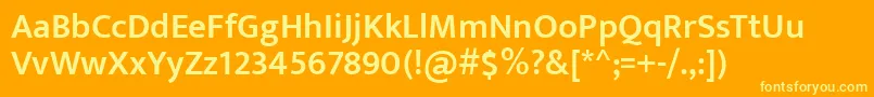 EkmuktaSemibold Font – Yellow Fonts on Orange Background