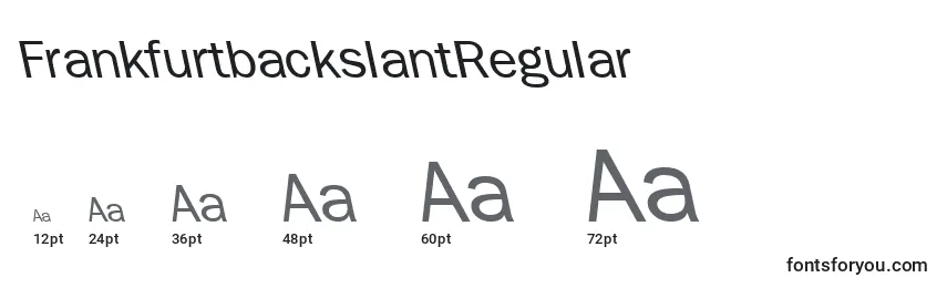Размеры шрифта FrankfurtbackslantRegular