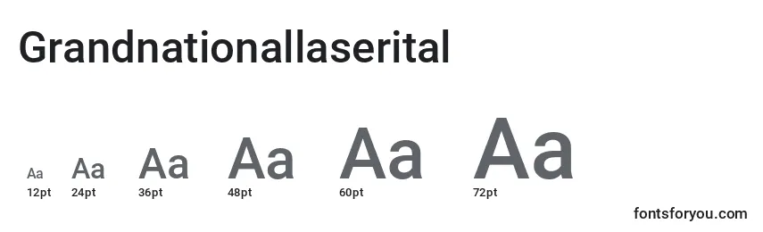 Размеры шрифта Grandnationallaserital