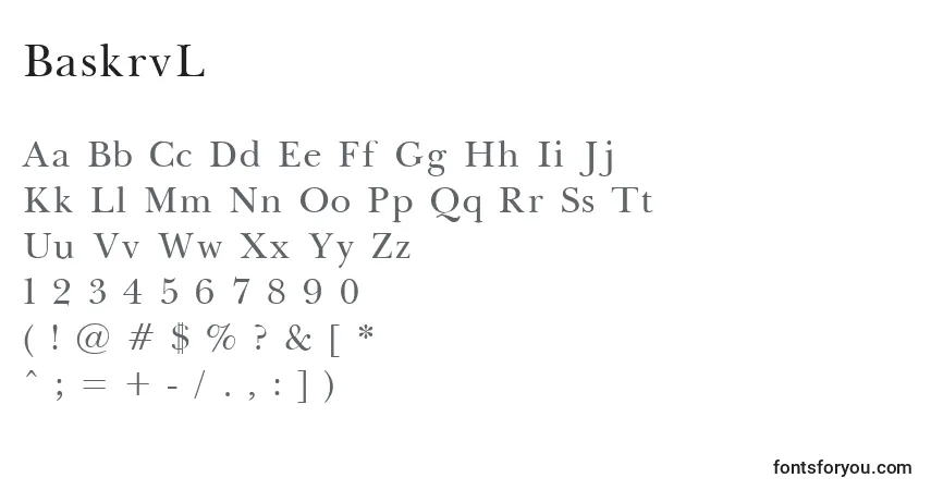 Czcionka BaskrvL – alfabet, cyfry, specjalne znaki