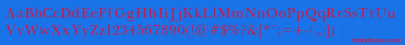 BaskrvL-Schriftart – Rote Schriften auf blauem Hintergrund