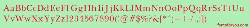 BaskrvL Font – Red Fonts on Green Background