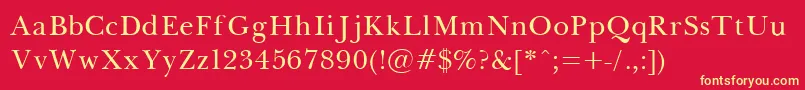 BaskrvL Font – Yellow Fonts on Red Background