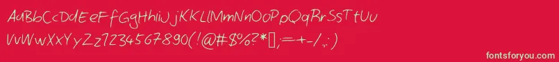 Comicjans Font – Green Fonts on Red Background