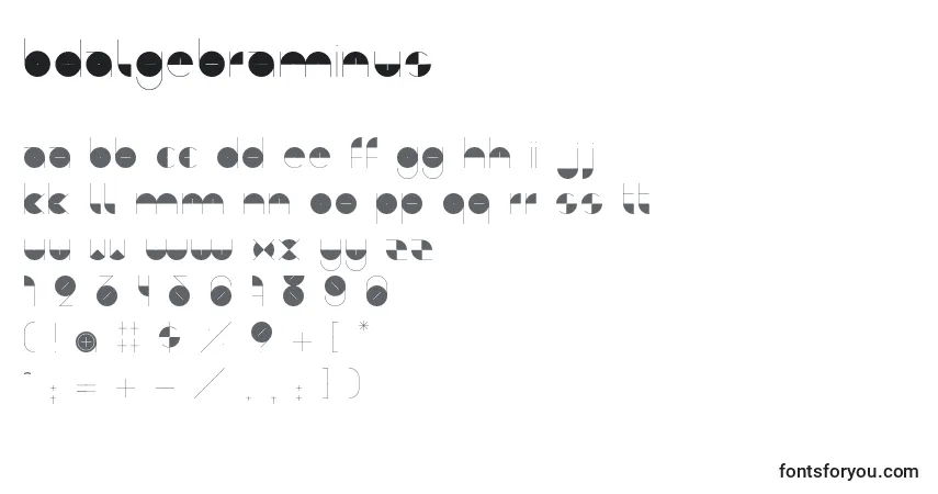 Шрифт BdAlgebraMinus – алфавит, цифры, специальные символы