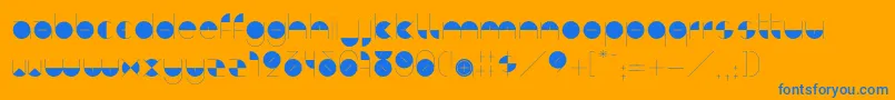 BdAlgebraMinus-Schriftart – Blaue Schriften auf orangefarbenem Hintergrund