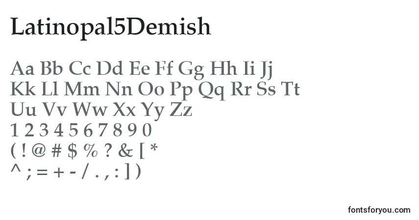 Latinopal5Demish Font – alphabet, numbers, special characters