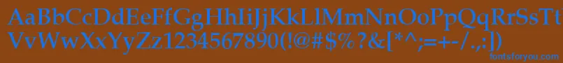 Latinopal5Demish Font – Blue Fonts on Brown Background