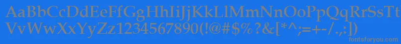 Latinopal5Demish-Schriftart – Graue Schriften auf blauem Hintergrund