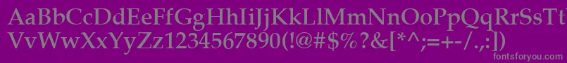 フォントLatinopal5Demish – 紫の背景に灰色の文字
