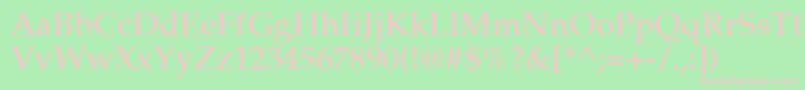 Fonte Latinopal5Demish – fontes rosa em um fundo verde