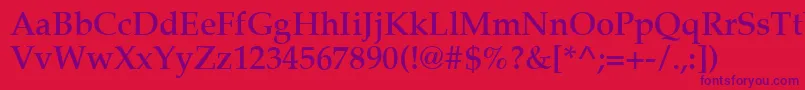 Latinopal5Demish Font – Purple Fonts on Red Background