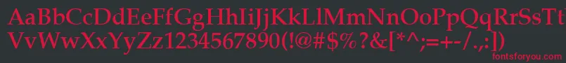 Latinopal5Demish Font – Red Fonts on Black Background