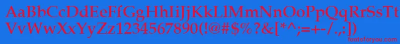 Latinopal5Demish Font – Red Fonts on Blue Background