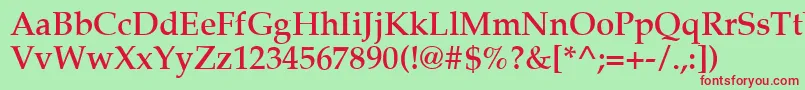 Latinopal5Demish Font – Red Fonts on Green Background