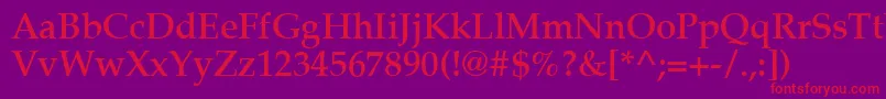 Latinopal5Demish Font – Red Fonts on Purple Background