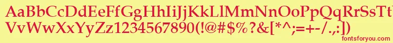 Latinopal5Demish Font – Red Fonts on Yellow Background
