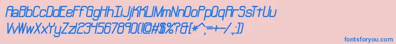 フォントNeuralBrk – ピンクの背景に青い文字
