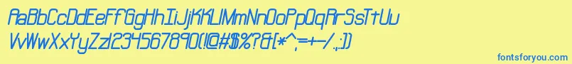 Fonte NeuralBrk – fontes azuis em um fundo amarelo
