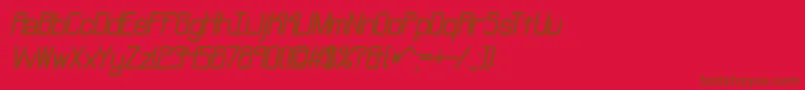 フォントNeuralBrk – 赤い背景に茶色の文字