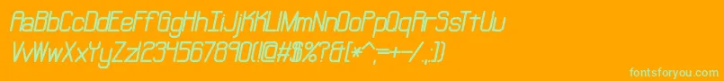 NeuralBrk Font – Green Fonts on Orange Background