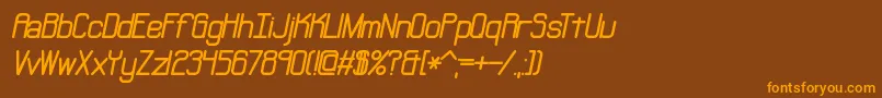 Weitere Informationen zur NeuralBrk-Schriftart NeuralBrk-Schriftart – Orangefarbene Schriften auf braunem Hintergrund