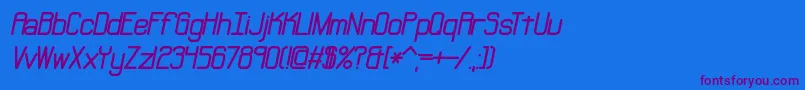 フォントNeuralBrk – 紫色のフォント、青い背景