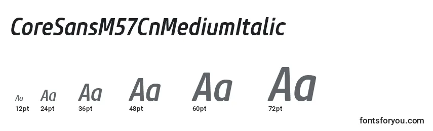 CoreSansM57CnMediumItalic Font Sizes