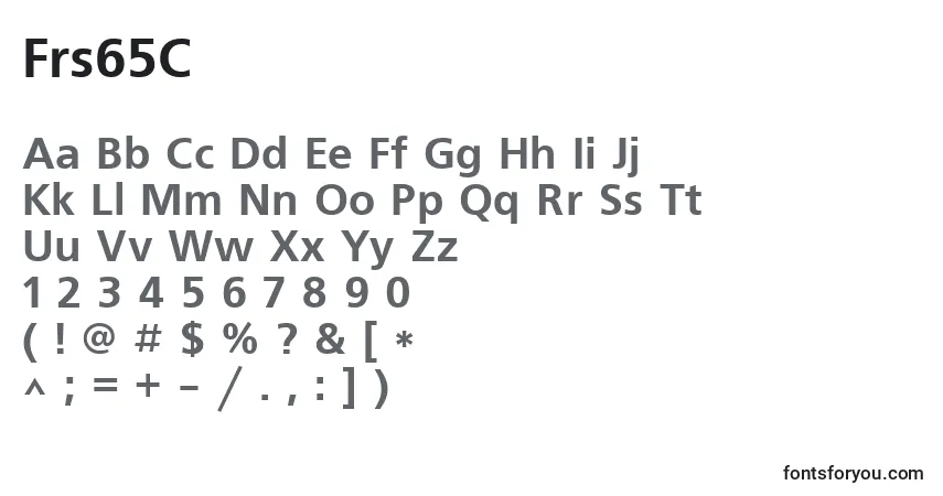 A fonte Frs65C – alfabeto, números, caracteres especiais